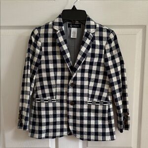 Crewcuts Navy and White Plaid Blazer